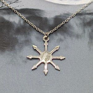 Silver Chaos Magick Star Emblem Necklace